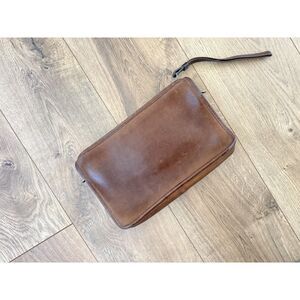 COACH vintage VTG 90's 8402 brown leather top zip bag made in new york usa